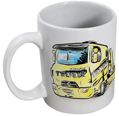Tazza personalizzata con una caricatura di camion
