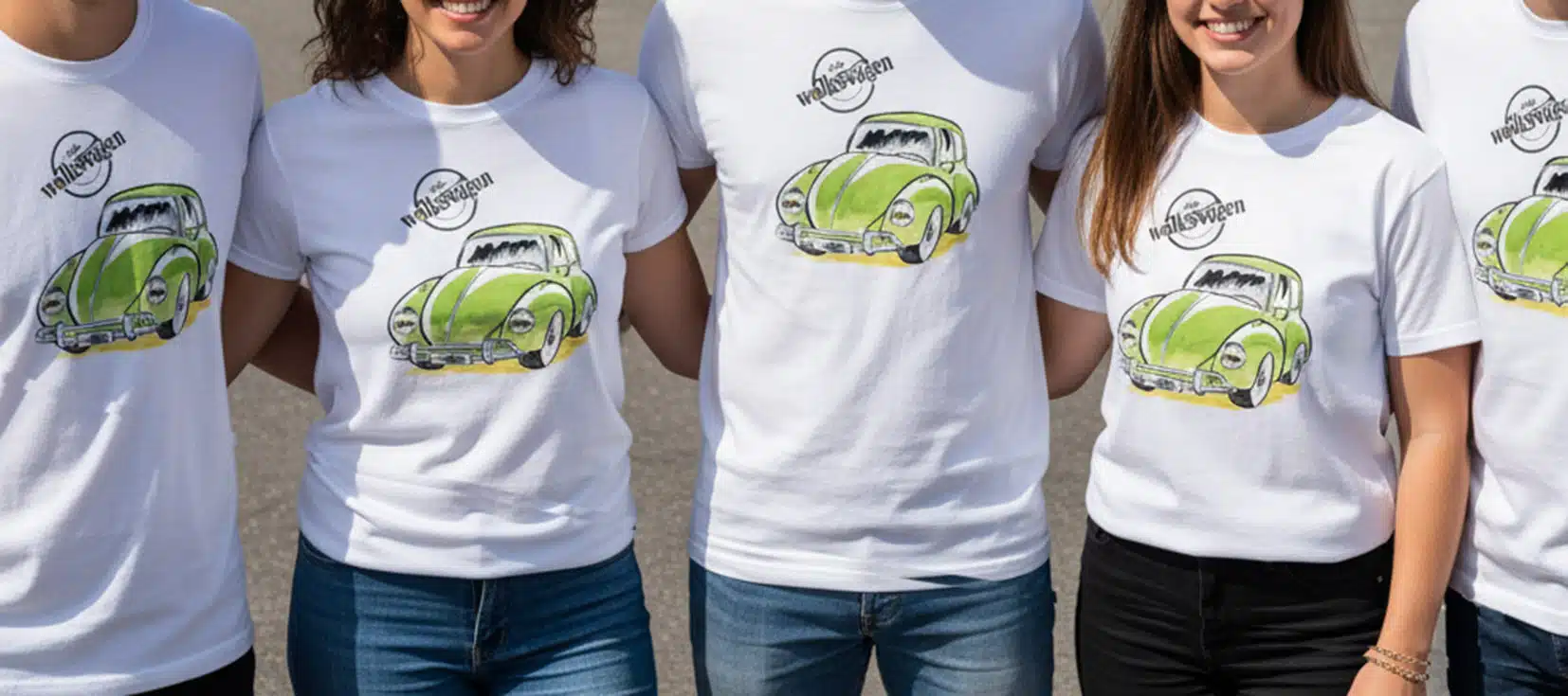 T-shirt personalizzata con una caricatura Volkswagen